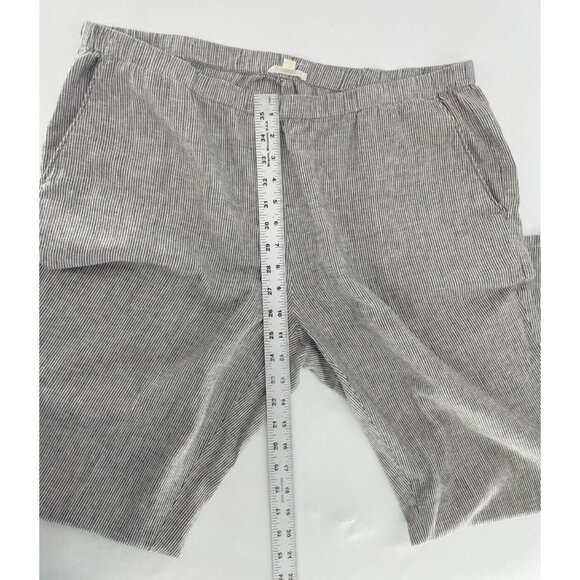 Eileen Fisher Striped Hemp & Organic Cotton Blend Tapered Leg Pull On Pants Sz L - Picture 9 of 9
